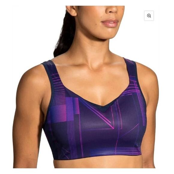 New NWT Brooks Drive Convertible Run Bra 38DD Navy Print - Picture 1 of 12